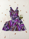 Vestido midi roxo evasê - M