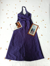 Vestido longo roxo frente única de tafetá - M