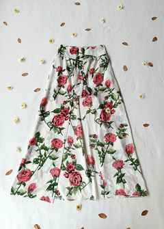 Saia longa com shorts branca floral - P/M