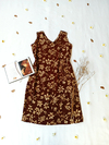 Vestido midi bordô floral tubinho - G