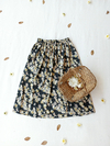 Saia midi preta floral - M