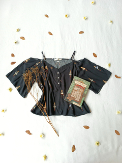 Blusa preta bailarinas - M
