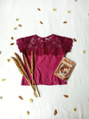 Blusa violeta com renda boneca - M