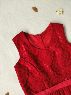 Vestido longo vermelho godê Lady in red - P - loja online