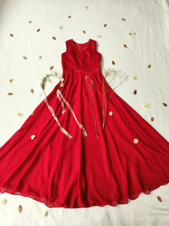 Vestido longo vermelho godê Lady in red - P na internet