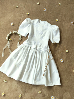 Vestido branco vintage boneca - P/M - comprar online