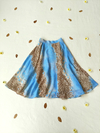Saia midi godê de azul floral e oncinha - M