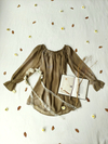 Blusa bege ciganinha mangas bufantes - GG