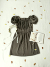 Vestido de cetim cinza princesa - M