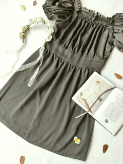 Vestido de cetim cinza princesa - M - Themargare