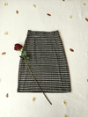 Saia midi estilo vintage pied de poule - M/G