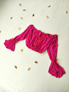 Blusa pink cropped mangas flares- P