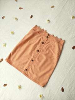Saia vintage salmão de botões - P - comprar online