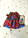 Saia midi vermelha floral franzida - P/M