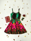 Vestido verde e rosa bosque encantado - M