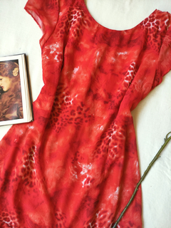 Vestido midi vermelho boneca - M na internet