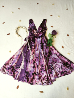 Vestido festa super midi roxo godê - M na internet
