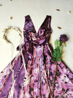 Imagem do Vestido festa super midi roxo godê - M