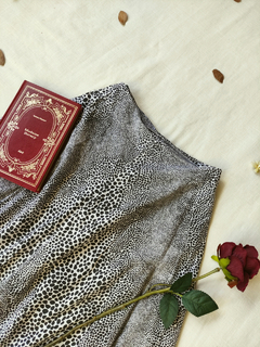 Saia midi branca estampada evasê com renda - G - comprar online