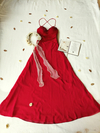 Vestido longo fest vermelho evasê - P - comprar online