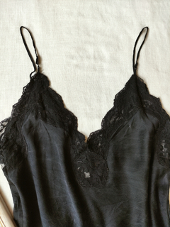 Blusinha de seda e renda vintage - M - loja online