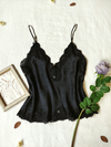 Blusinha de seda e renda vintage - M