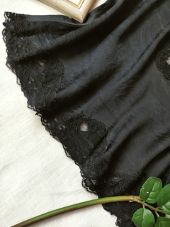 Blusinha de seda e renda vintage - M