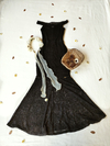 Vestido longo de renda estilo sereia - P/M