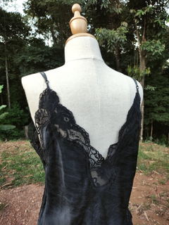 Blusinha de seda e renda vintage - M - comprar online