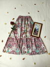 Saia super midi branca arabescos e floral - Tam U