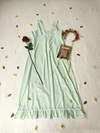 Camisola vintage verde agua bordada - M