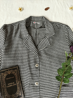 Blazer preto e branco pied de poule vintage - XG - comprar online