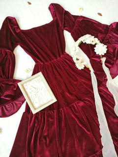 Vestido longo de veludo Cordeive Margaret