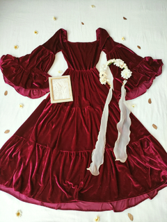Imagem do Vestido longo de veludo Cordeive Margaret