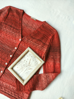 Imagem do Cardigã tricot cor telha de botões - M