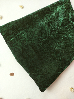 Saia midi vintage verde de veludo - M - Themargare