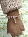Kit pulseira e brincos de miçangas rosa