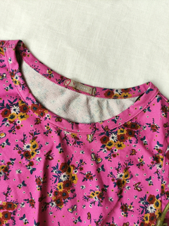 Blusa rosa floral de amarrar love - P/M - comprar online