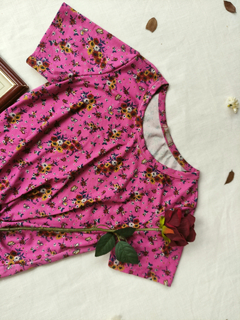 Blusa rosa floral de amarrar love - P/M