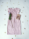 Vestido midi de cetim tubinho rose - G