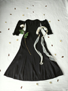 Vestido festa longo tafetá evasê ciganinha - PP