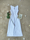 Vestido branco super mdi bordado vintage - P/M