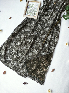 Vestido super midi vintage marrom floral - G na internet
