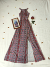 Vestido longo floral boho com fenda Yessica - P/M
