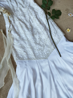 Vestido noiva e voil bordado branco sereia - M na internet