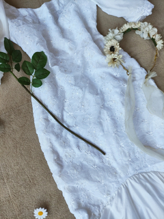 Vestido de noiva vintage branco mullet sereia bufante - M - loja online