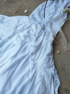Vestido de noiva vintage branco mullet sereia bufante - M
