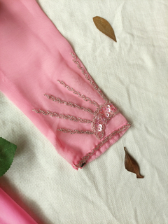 Vestido festa voil rosa e pink bordado Fairy - PP - comprar online