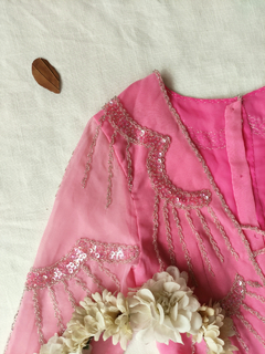 Vestido festa voil rosa e pink bordado Fairy - PP - comprar online