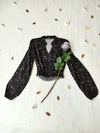 Blusa preta estrelas cropped - P/PP